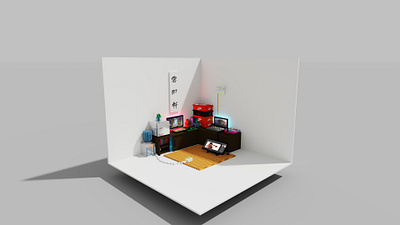Work From Home "My Room" 3d 3d artist apartment architecture art artist concept design game art home ilustration isometric rendering room urban voxel wfh workstation