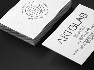 ARTGLAS Bcards bcard branding business card debossing embossing eskader fre lemmens glass identity lead logo logo design logomark monogram monogram design monoline monoline logo stamp stationery typography