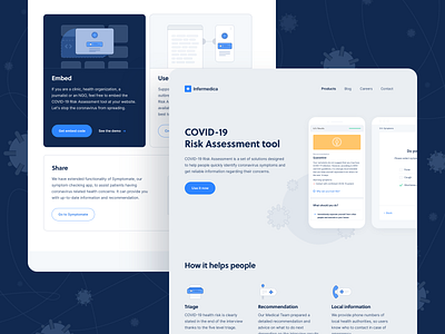 COVID-19 Risk Assessment Tool - Landing Page ai api app artificial intelligence coronavirus covid covid 19 covid19 doctor ehealth health healthcare homepage landing page landingpage product product page symptom checker symptoms website