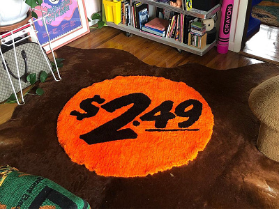 $2.49 Rug bodega home goods nostalgia price tag rug sticker