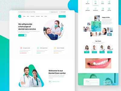 Dental Health Landing Page UI care dental dental care dental website design design doctor health latest ui uidesign ux web ui