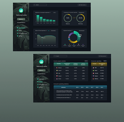 Dashboard Statistical Center dashboard design desktop design statistics tables ui design