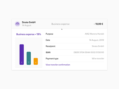 Transaction details card