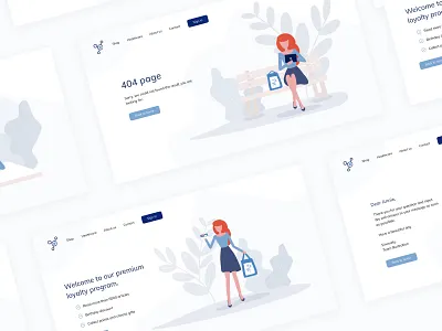 Healthcare illustrations 404page blue flat ui healthcare illustartion loyalty program user interface woman