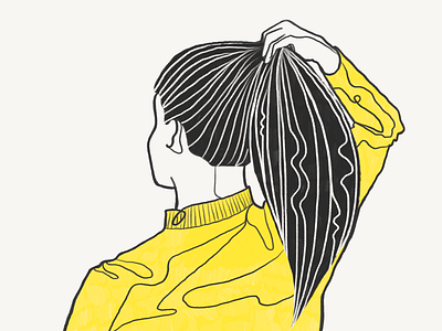 Yellow sweater 🍋 2d character clean doodle drawing girl graphic illustration lemon lineart minimal procreate procreateapp sketch vintage yellow