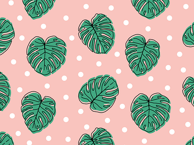 Monstera Leaf Pattern adobe draw chicago creative pattern graphic design hand drawn illustration ipad illustration monstera pattern plant illustration plants