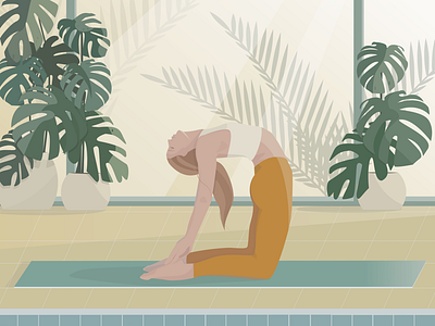 Yoga fitness girl lady meditation plants relaxation sport woman yoga