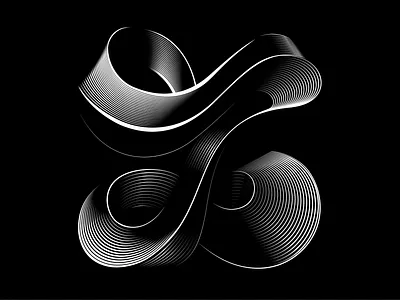 Black and white letter Z 36 days of type digital art digital illustration elegant flow graphics illustration letter letter art lettering ribbon type typography visual graphics z z letter