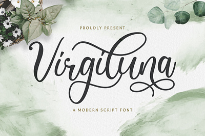 Virgiluna - Modern Calligraphy Font calligraphy casual classy elegant feminime handdrawn handlettering handwritten ligature logotype luxury modern signature stylish whimsical