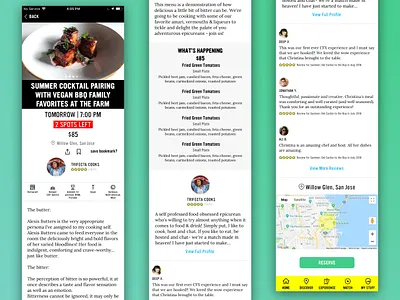 Ticketing Platform - Event Listing Page iOS events filters food ios app location map menu profile reviews sketch tech ticketing ui ux