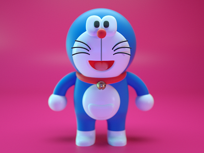 doraemon 3d c4d cat character digital doodle draw fanart illustration render