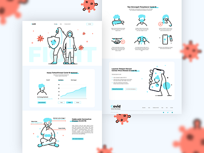 Covid-19 Information Landing Page branding coronavirus covid 19 covid19 design illustration stay healthy stayhome staysafe ui ux vector web website