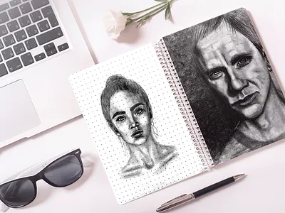 Pencil Sketches adobe adobephotoshop art artist artwork design illustration illustrations illustrator meninart womeninart