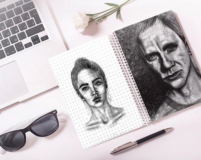 Pencil Sketches adobe adobephotoshop art artist artwork design illustration illustrations illustrator meninart womeninart