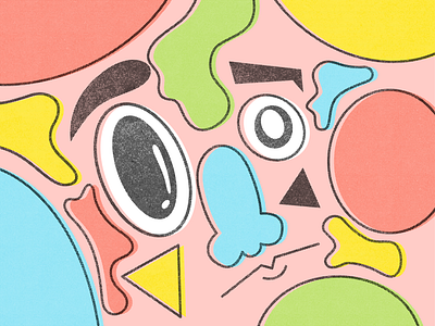 Crowded Thoughts abstract abstract design color colors face illustrate illustrated primary primary colors quarantine shape shapes texture