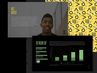 Meet Marcus baltimore chart dark data visualization infographic nonprofit presentation slides social justice ui visualization