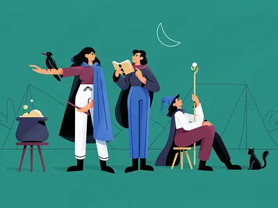 Witches brazil colors design editorial gradient illustration product texture vector witches