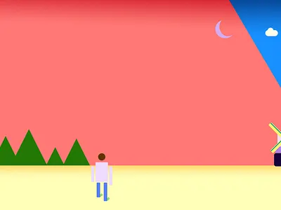 A Man Looking at the Sky illustration man thoughts