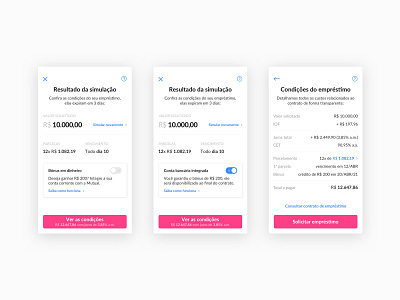 Mutual • Simulation result app bank invest loan mobile mutual simulator ui ux