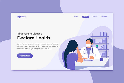 Declare Health For Virus Corona Disease business corona design disease flat health app illustration landing vector virus website