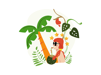 Coconut girl - CX event beach coconut coconut tree cx illustration woman