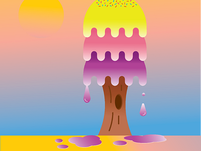 SUMMER 2020 DESIGN CHALLENGE adobeillustrator art challenge design designchallenge hot hotweather icecream illustration illustrator melt melting meltingicecream summer summer2020 vector vectorart