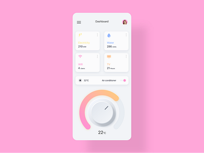 Daily UI 21 - Home Monitoring Dashboard clean dailyui dashboard home monitoring minimal neumorph neumorphic neumorphism soft ui ui ui challenge uichallenge ux web webdesign