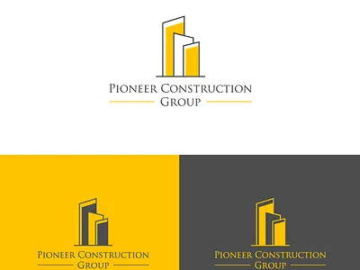 Pioneer construction group buildings logo design pioneer real estate