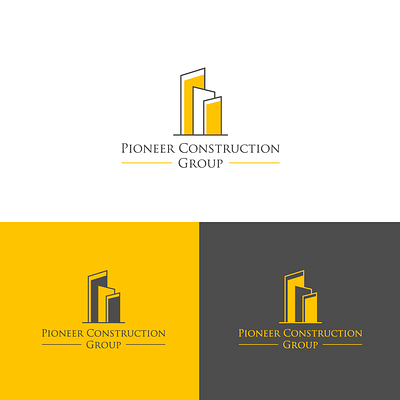 Pioneer construction group buildings logo design pioneer real estate