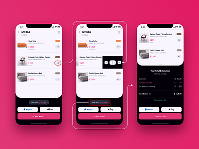 Shopping Bag checkout e commerce app e commerce shop e commerce website ecommerce interaction design marketplace mobile app mobile design payment app payment method payments ui design ux design