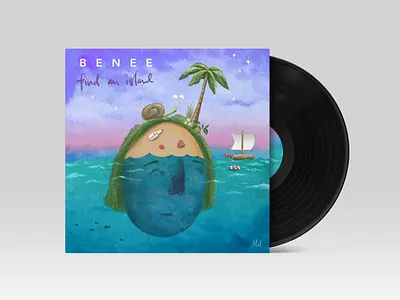 Find an Island mock up design drawing illustration island ocean pencil procreate product sea watercolour