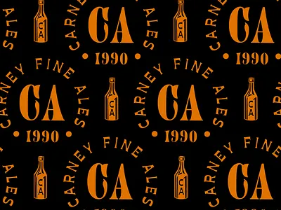 Carney Ales - Badge Pattern adobe illustrator badge logo badgedesign badgehunting branding brewery brewery branding brewery logo design logo logos pattern type typedesign