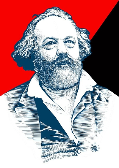 Mikhail Alexandrovich Bakunin history illustration political portrait poster procreate russian history science