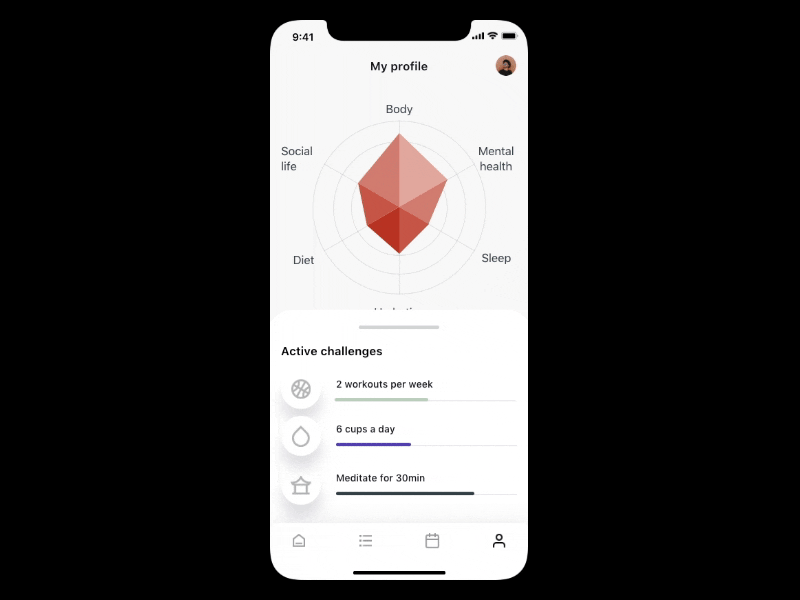 Fitness app design interaction ios iphone mobile motion design ui