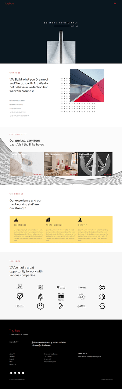 Vastukala - An Architecture Firm Contentder Template design ui ux web