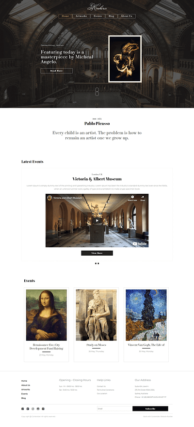 Kuhiro - A Museum Contentder Theme design ui ux web website