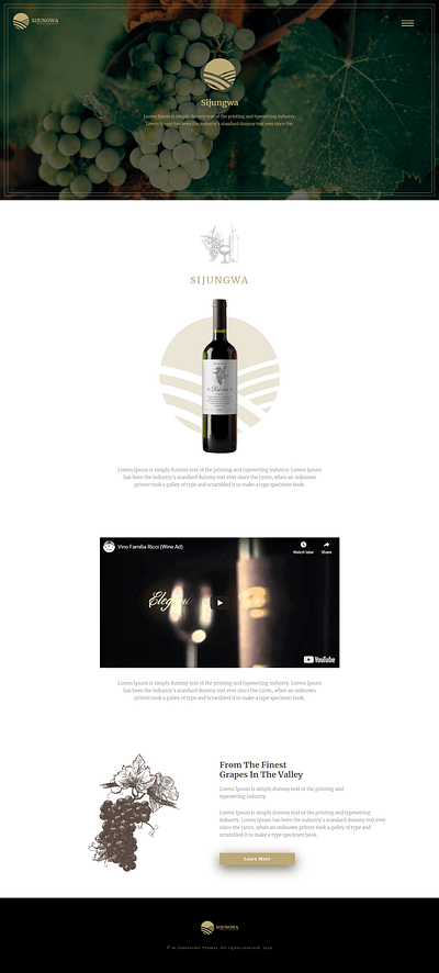 Sijungwa - A Winery Contentder Template design ui ux web website winery