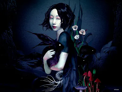 Early Morning Afterlife body figurative fine art illustration mixed media mystic occult strength woman