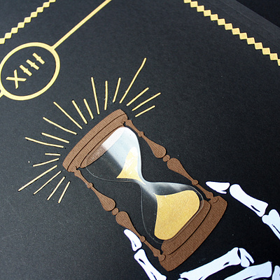 Death XIII artwork death design hourglass illustration paper paper art skull tarot tarot card