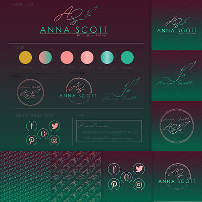 Annascottauthor branding logoconcept logocustom logodesign logofeminim logosignature logotype