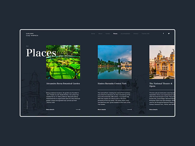 Explore Cluj Website Gallery Concept animation city city branding clean cluj dark dark ui design detail page explore gallery navigation parallax romania slide transition ui ux web webdesign