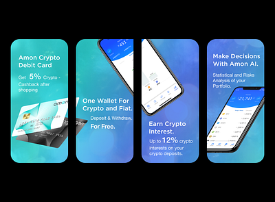 Layout for App Store cryptocurrency debit card mobile app mobile ui