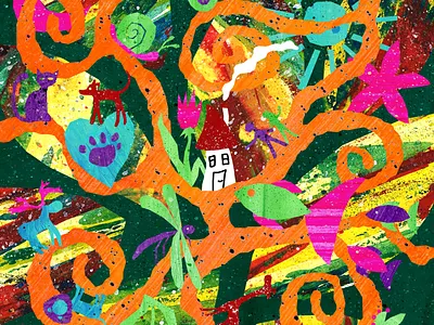 Harmony animals colourful happiness harmony humans illustration illustration art illustration design illustrations nature together