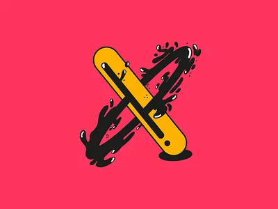 X - 36 days of typeâ„¢ 36dayoftype alphabet art black cross design design art graphicdesign graphisme illustration ink letter lettre reflect type typography work x yellow