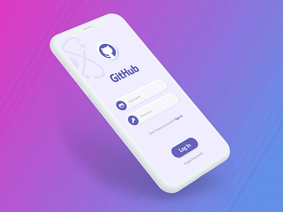 Github App Login Screen | UI Design adobe after effects adobexd app app branding design illustration interaction design typography ui ux