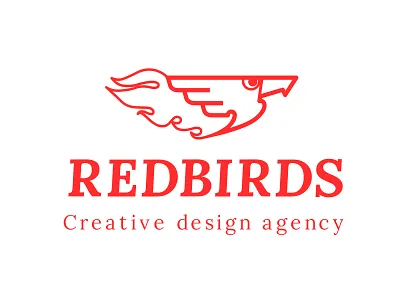 RedBird logo bird bird icon bird logo branding design logo red wacom