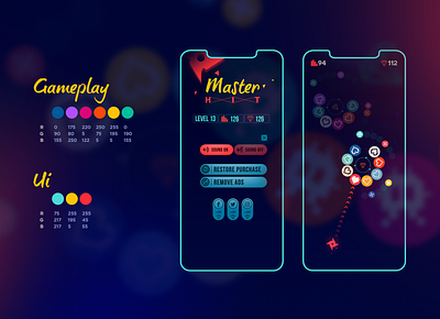 Game Art - Master HIT Primary Colors 2d art 2d game colors game art game design hyper casual game ui ui design uiux