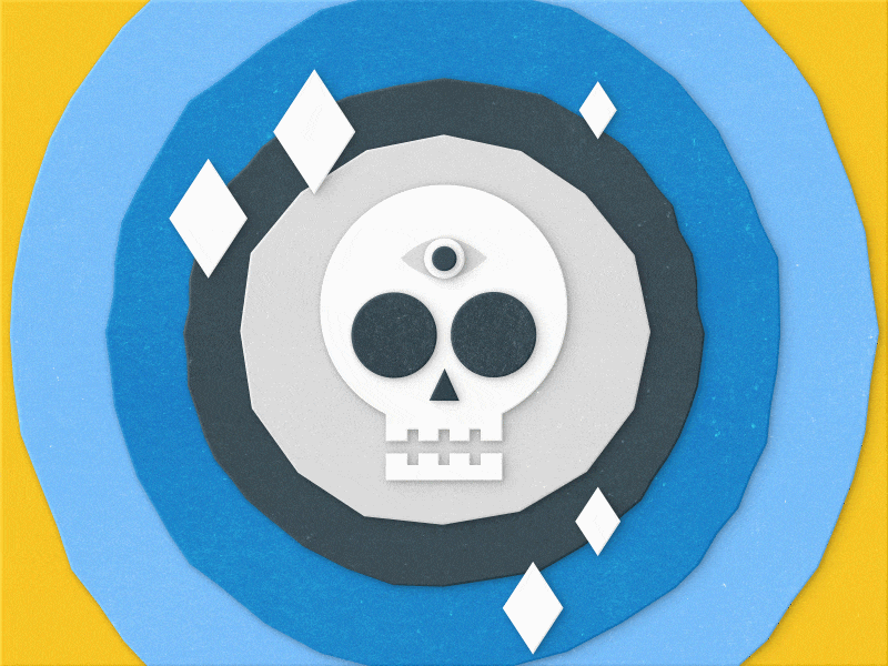 Paper Skull after effects animation design flat illustration paper skull stop motion vector