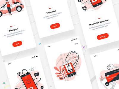 RTA Theory Test - Onboarding app app design application design illustration onboarding onboarding screen onboarding ui rta ui ux