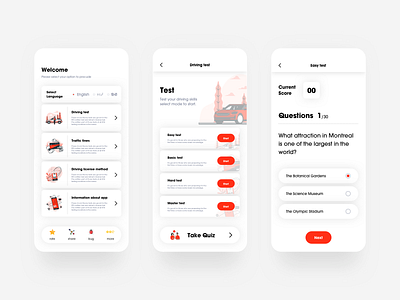 RTA Theory Test - Mobile app concept app app design app ui app ux application design illustration mobile app rta ui ux